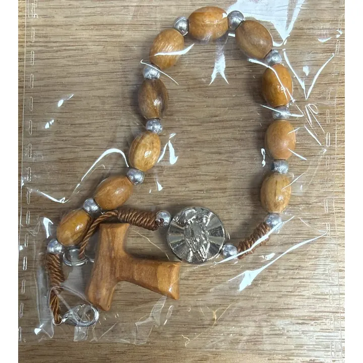 DECENARIO O PULSERA ROSARIO DE MADERA