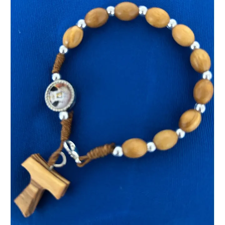DECENARIO O PULSERA ROSARIO DE MADERA