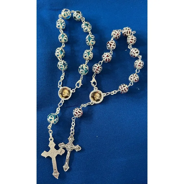 ROSARIOS MUÑECA AZUL Y ROJO CRISTO